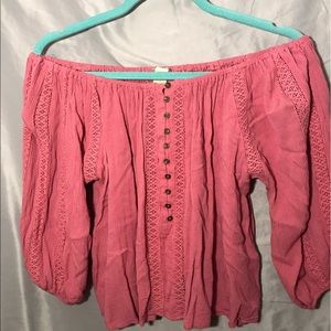 Pink Off the Shoulder Top